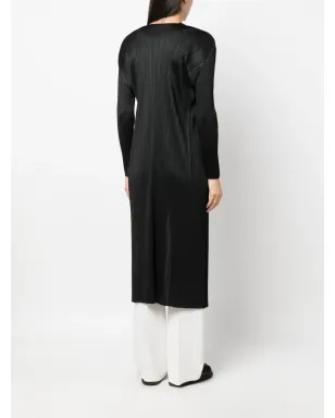Pleats Please Issey Miyake Monthly Colors plissé single-breasted coat - Black - サムネイル4