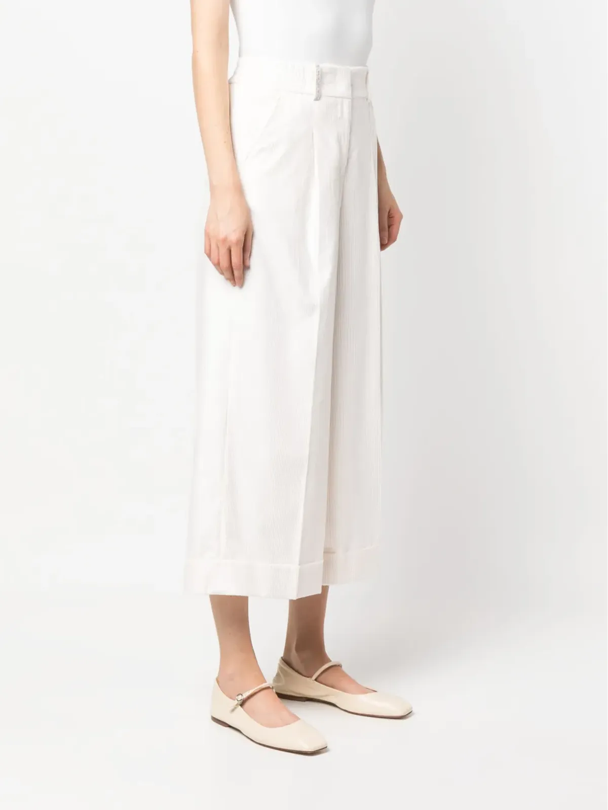 Peserico ハイウエスト クロップドパンツ - 画像3