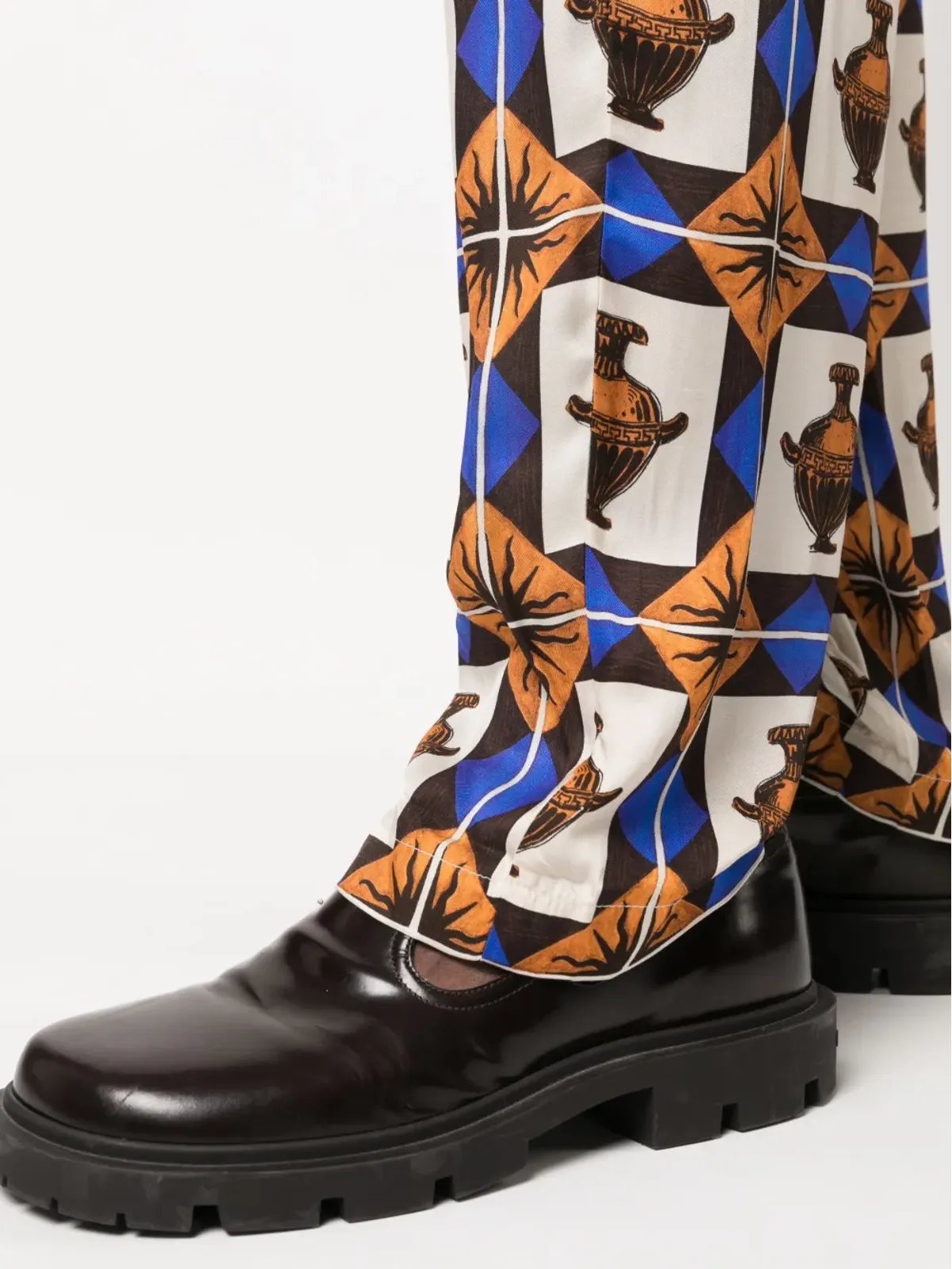 Drôle De Monsieur zalij-pattern ワイドレッグパンツ - 画像5