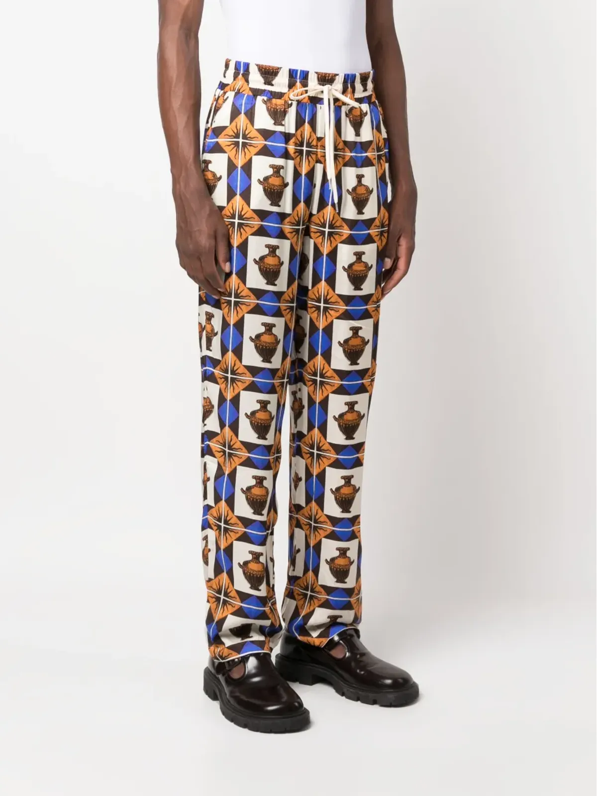 Drôle De Monsieur zalij-pattern ワイドレッグパンツ - 画像3
