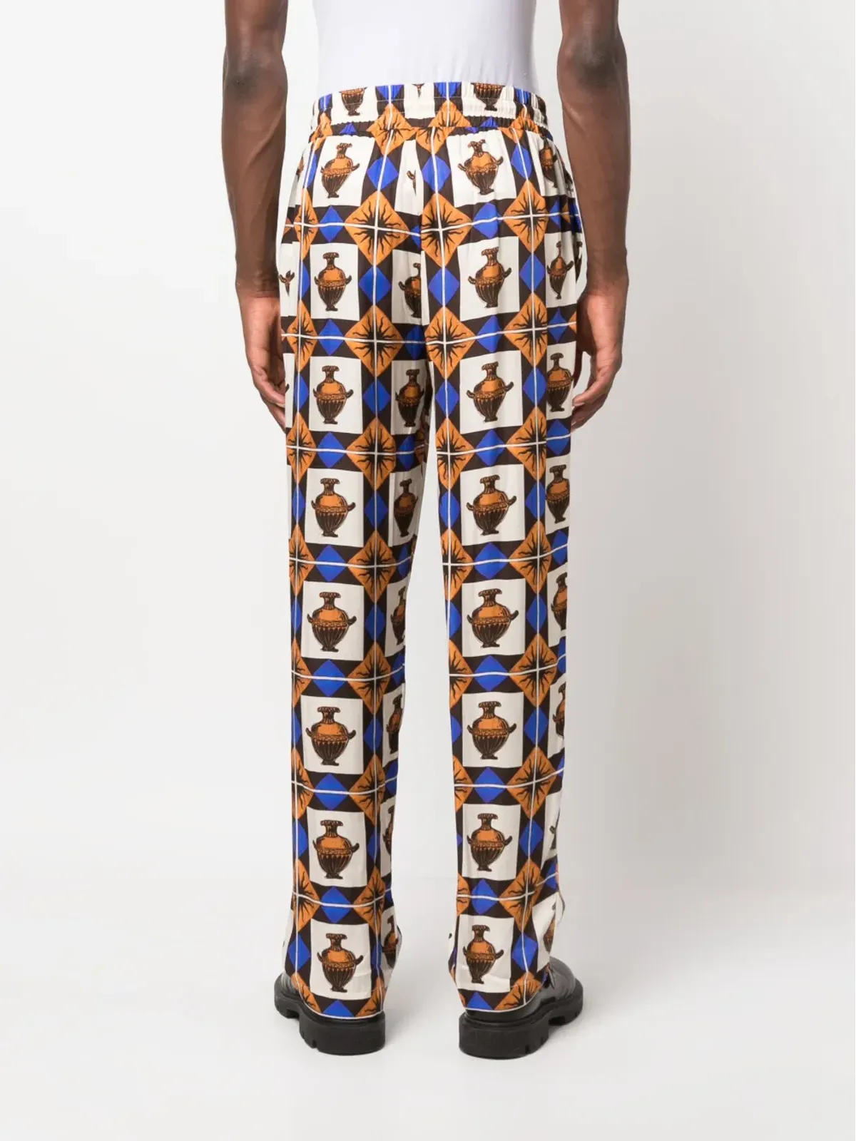 Drôle De Monsieur zalij-pattern ワイドレッグパンツ - 画像4