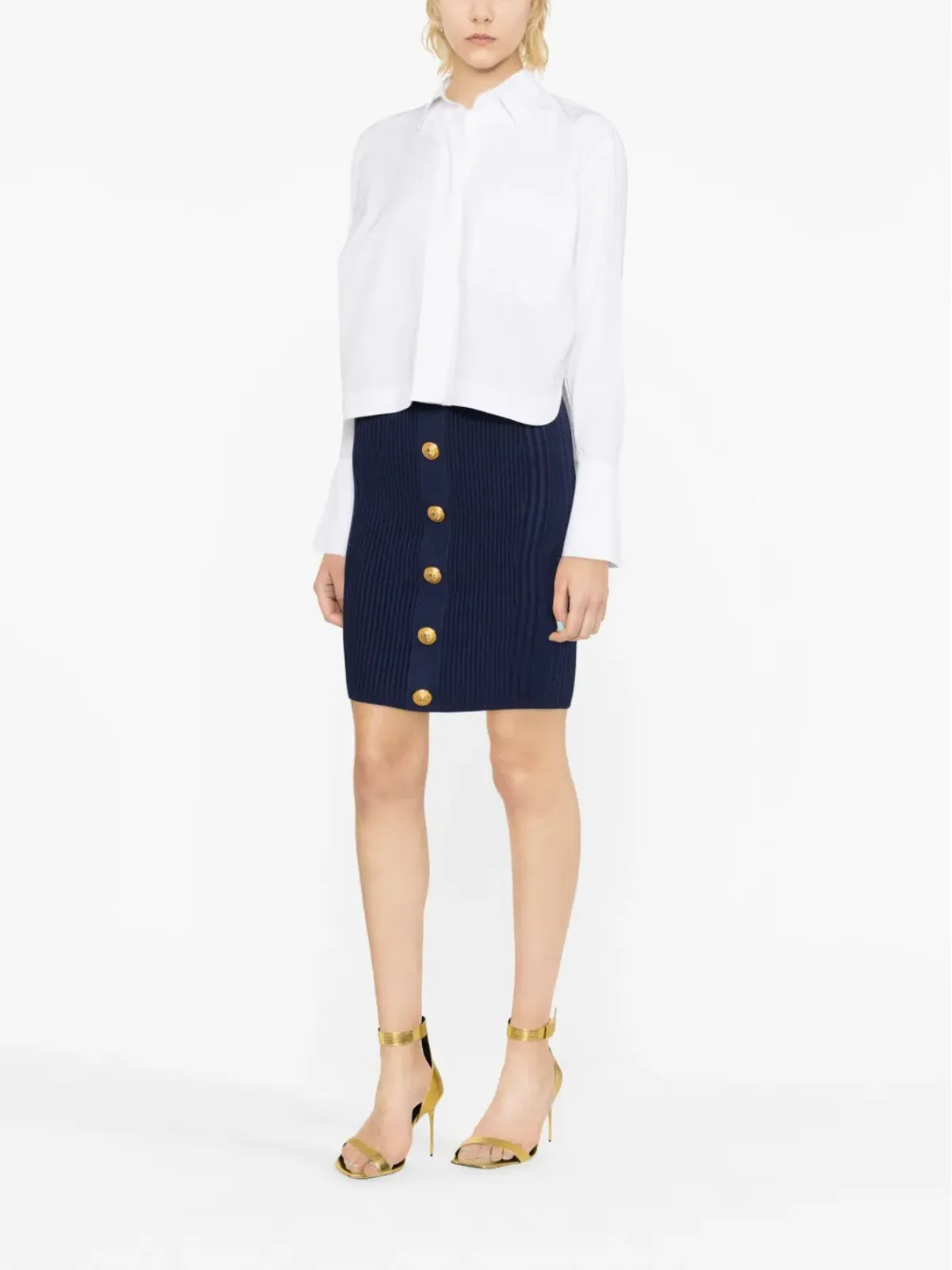 Balmain ケーブルニット ペンシルスカート - 画像2
