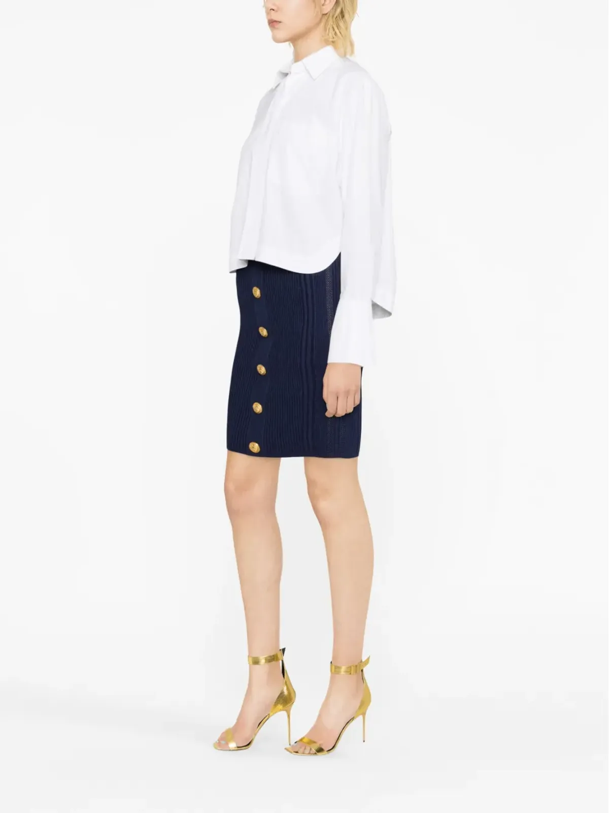 Balmain ケーブルニット ペンシルスカート - 画像4
