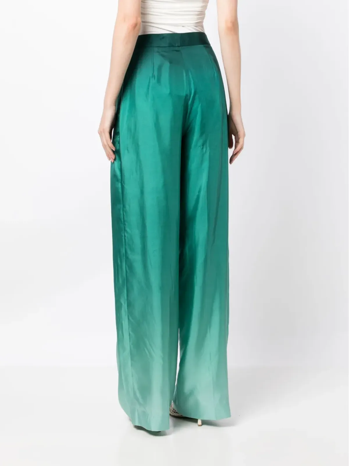 Oscar de la Renta グラデーション風シルク パラッツォパンツ - 画像4