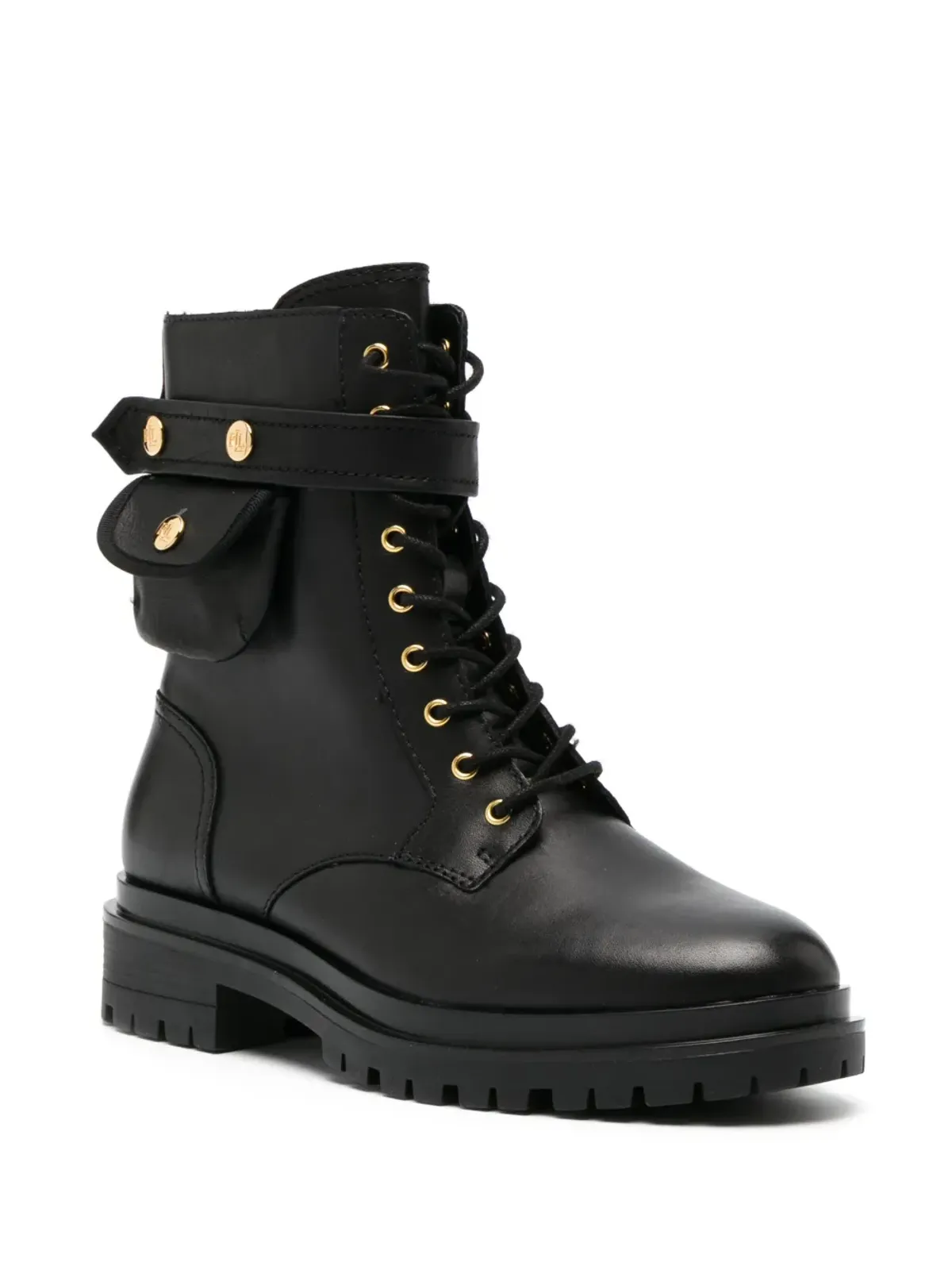 Lauren Ralph Lauren カミー レースアップ レザー ブーツ - ブラック - 画像2