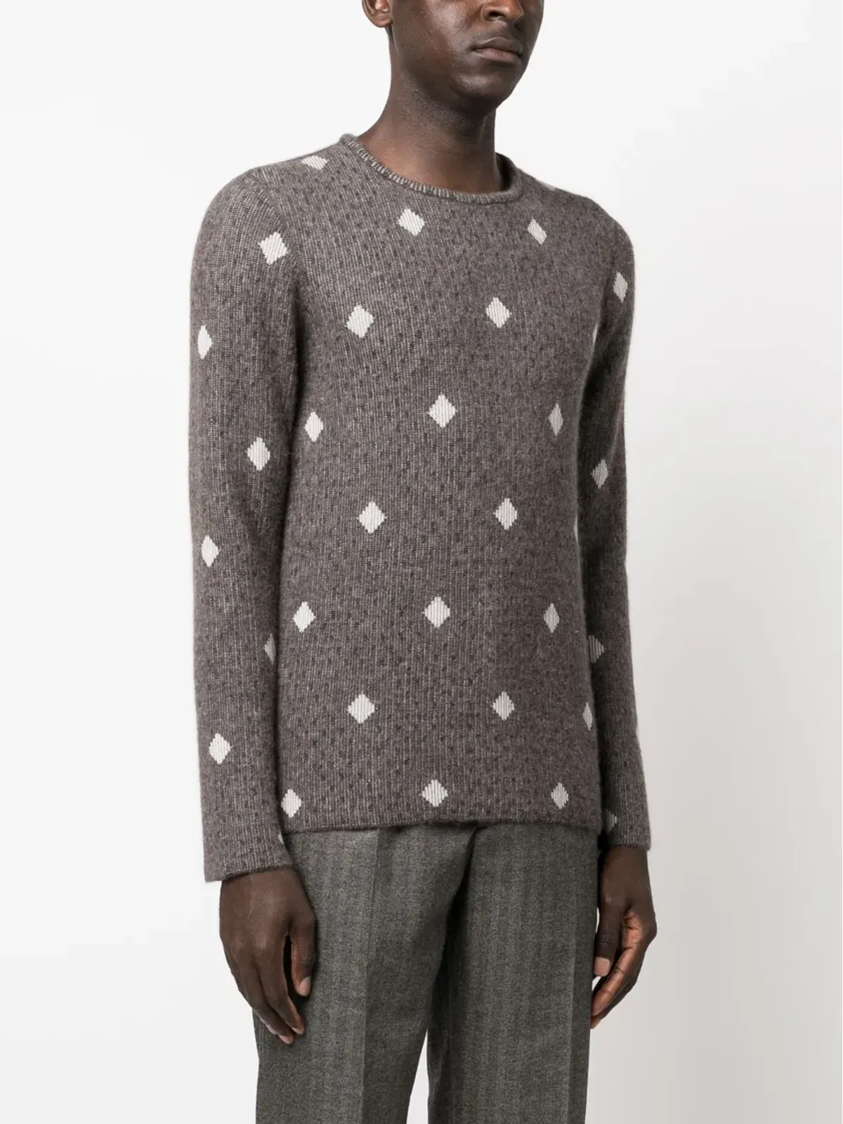 Giorgio Armani ダイヤモンドジャカード クルーネック ジャンパー - 画像2