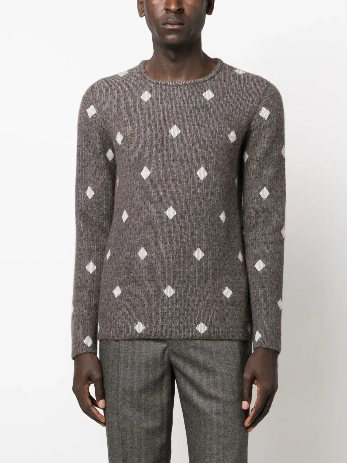Giorgio Armani ダイヤモンドジャカード クルーネック ジャンパー - 画像4