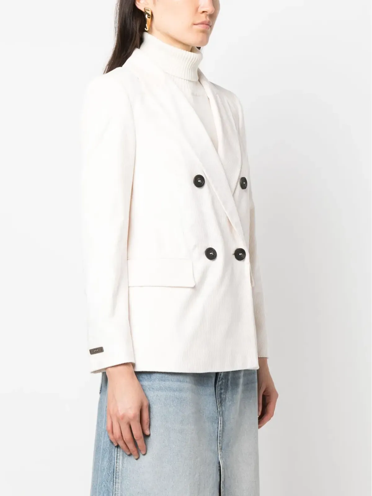 Peserico corduroy double-breasted blazer - Pink - 画像3
