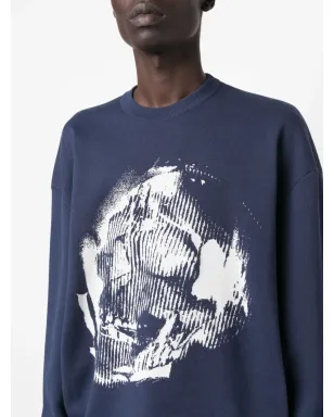 Alexander McQueen Skull Graffiti jacquard-knit jumper - Blue - サムネイル5