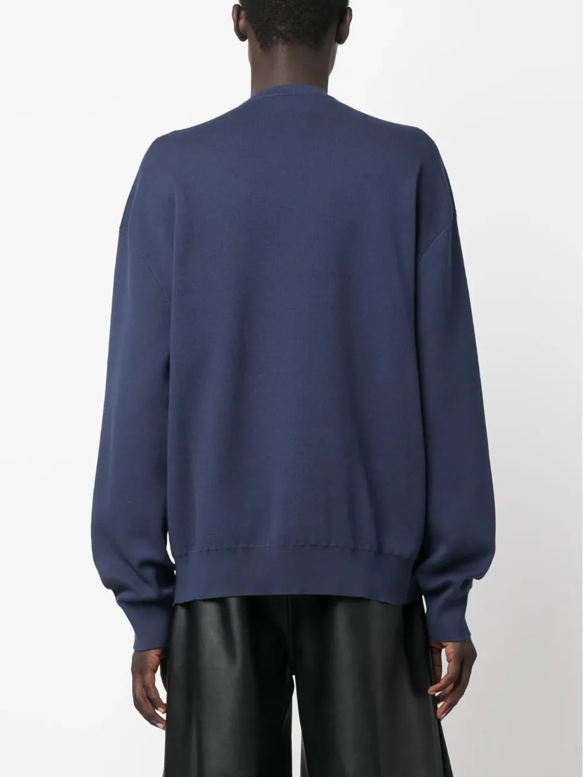 Alexander McQueen Skull Graffiti jacquard-knit jumper - Blue - 画像4
