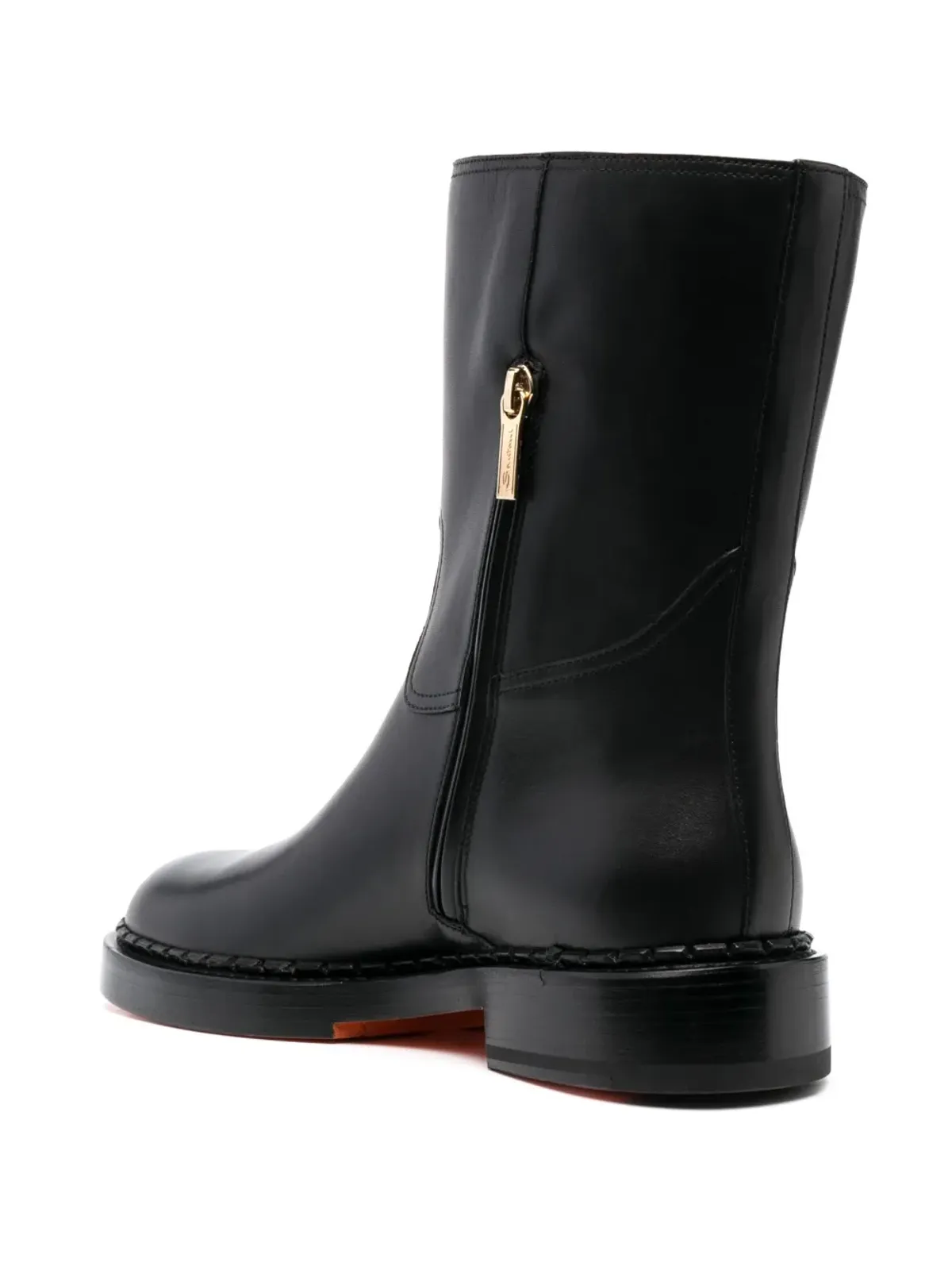 Santoni ジップアップ レザー アンクルブーツ - 画像3