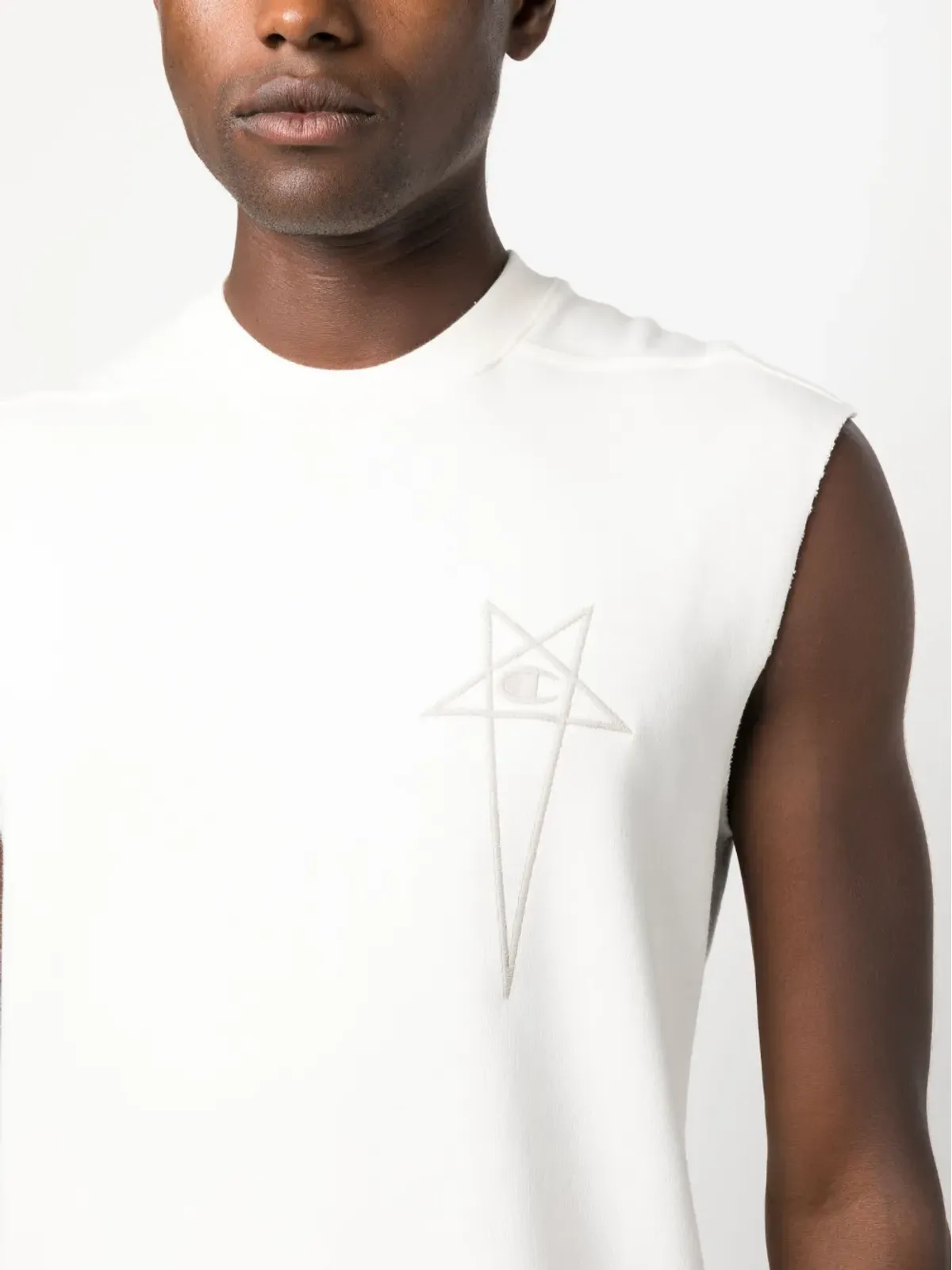 Rick Owens X Champion ロゴ刺繍入りコットンノースリーブトップ - 画像5