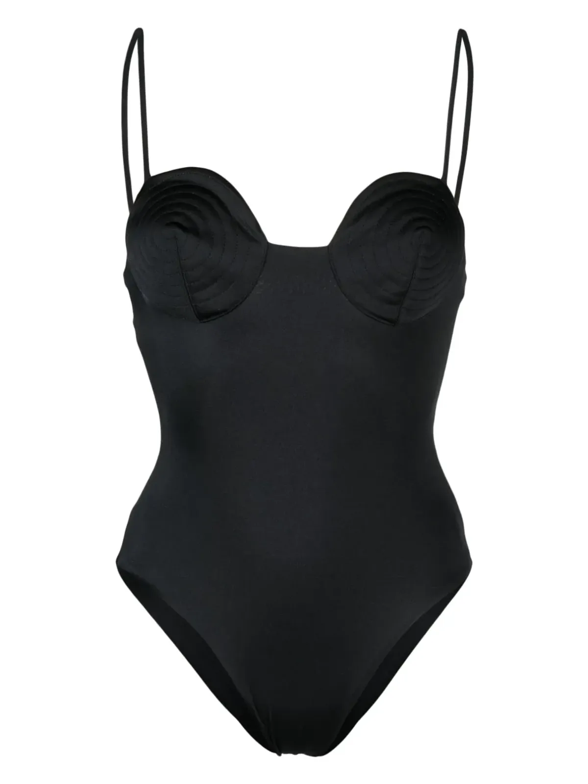 Noire Swimwear ラウンドネックワンピース水着 - ブラック - 画像1