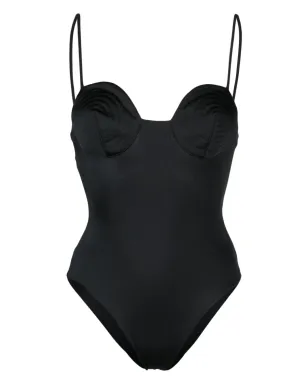 Noire Swimwear ラウンドネックワンピース水着 - ブラック - サムネイル1