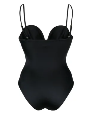 Noire Swimwear ラウンドネックワンピース水着 - ブラック - サムネイル2