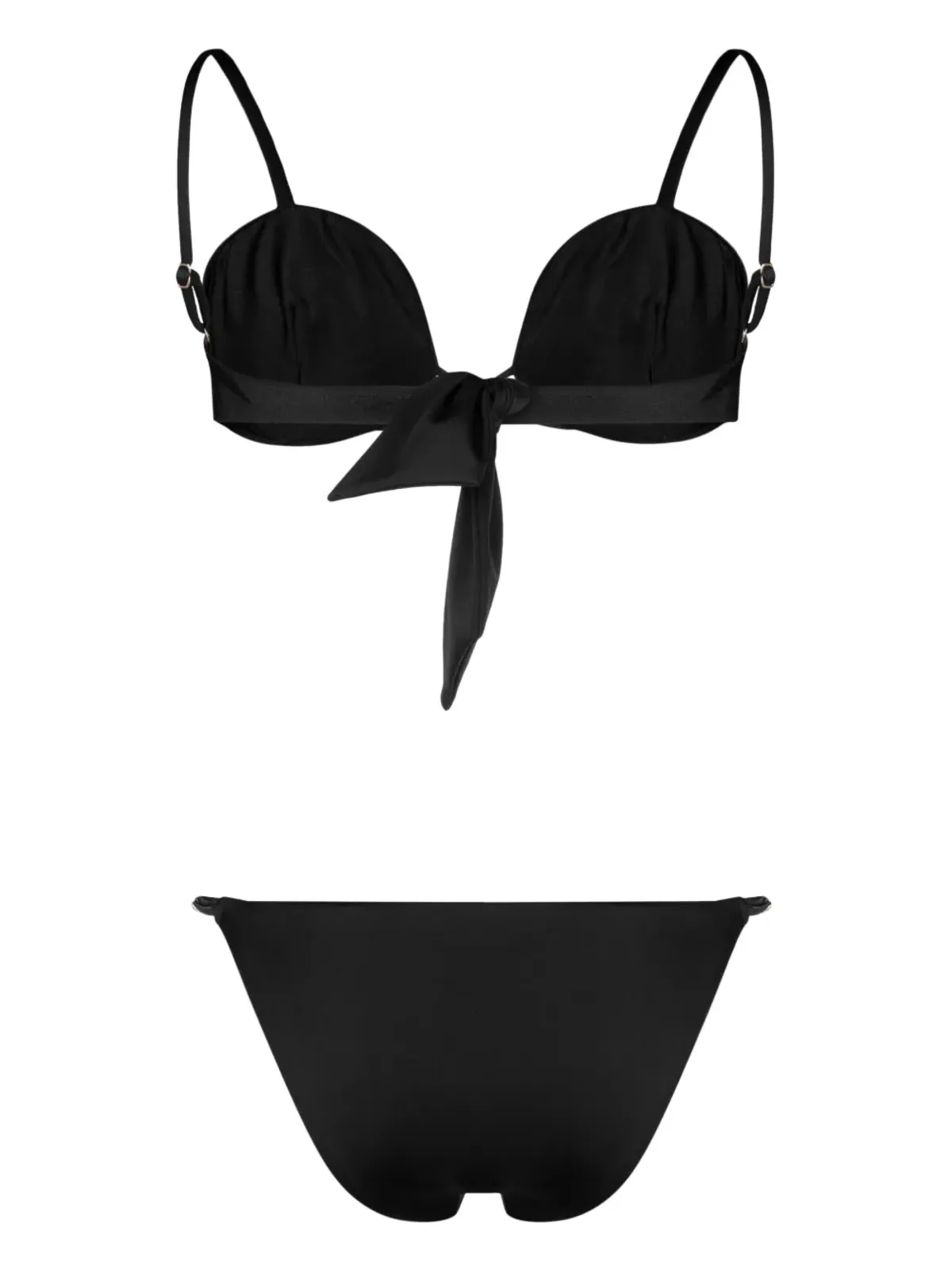 Noire Swimwear トーンステッチディテール ビキニセット - ブラック - 画像2
