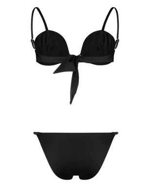 Noire Swimwear トーンステッチディテール ビキニセット - ブラック - サムネイル2