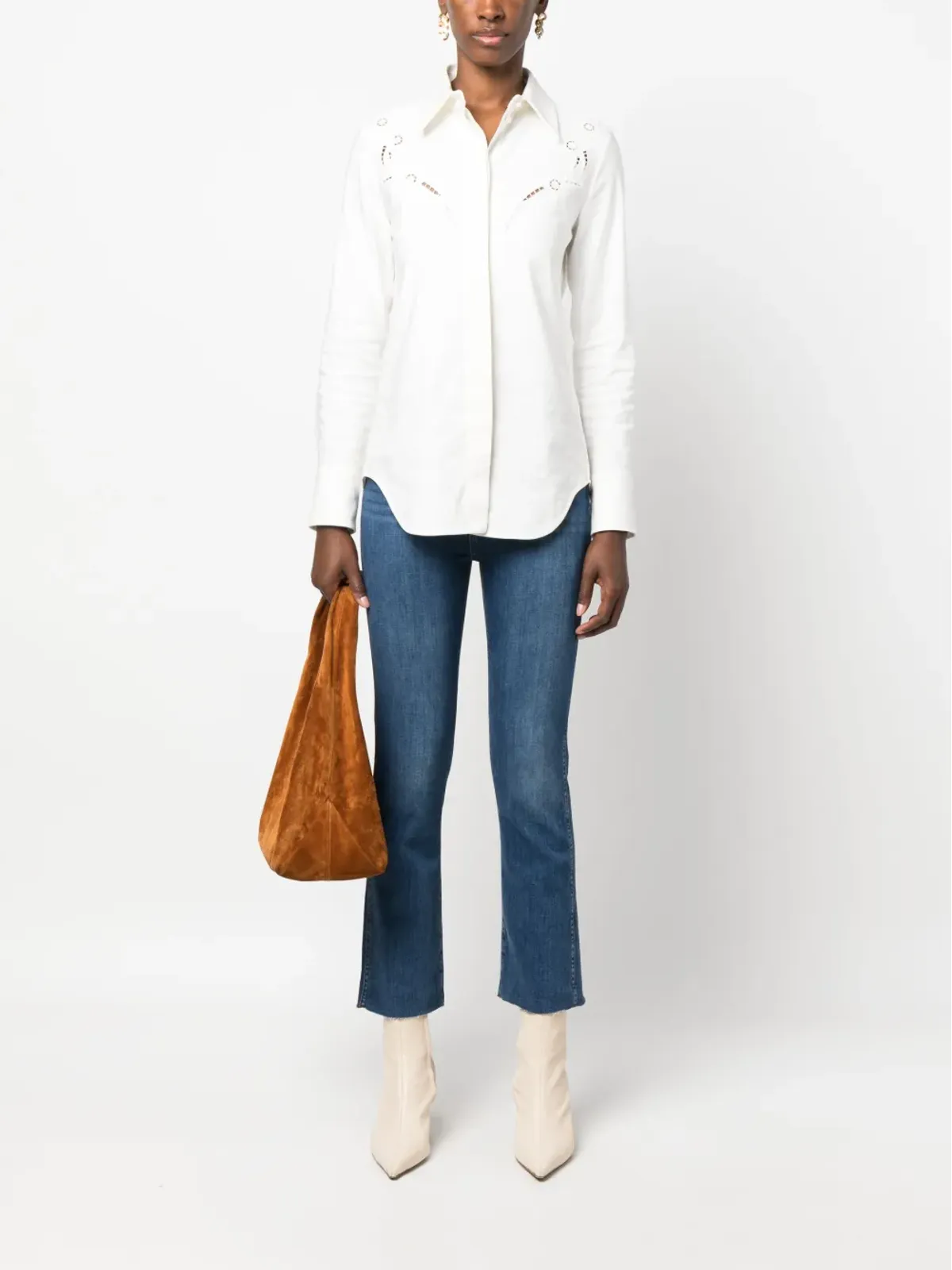 7 For All Mankind ハイウエスト クロップドジーンズ - 画像2