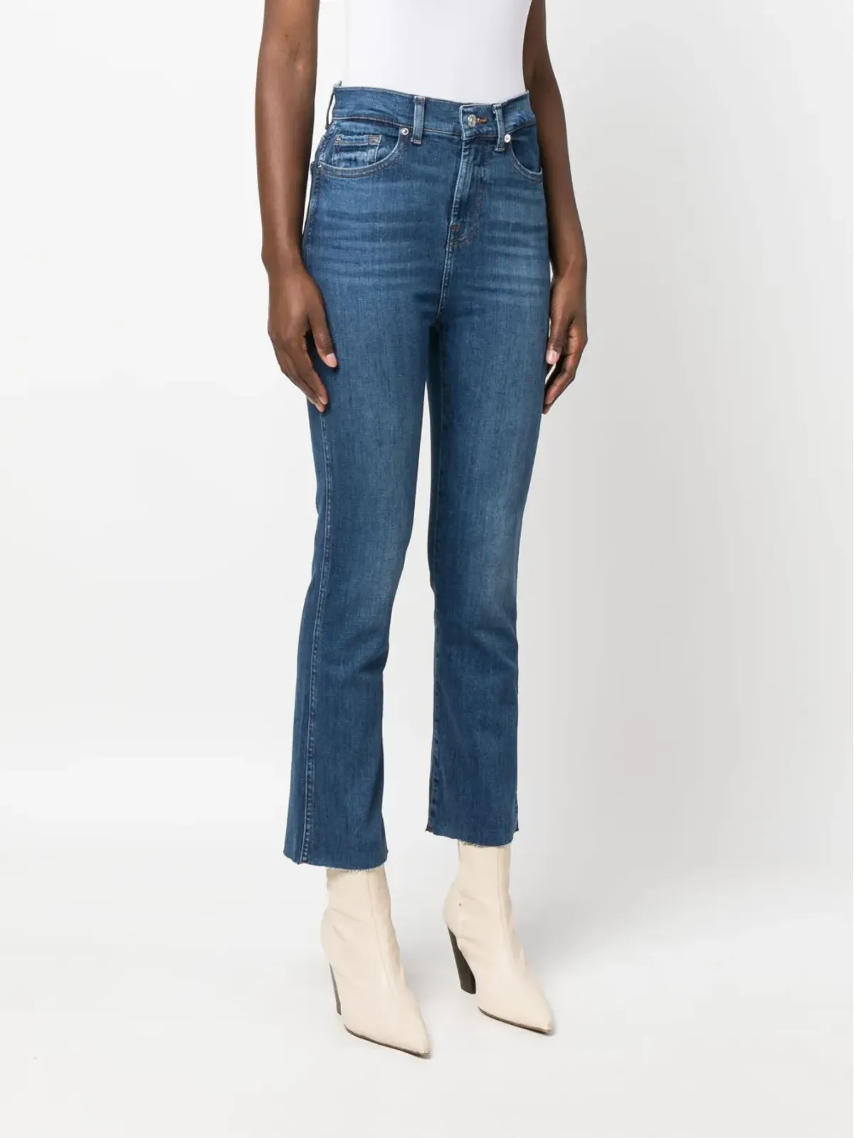 7 For All Mankind ハイウエスト クロップドジーンズ - 画像3