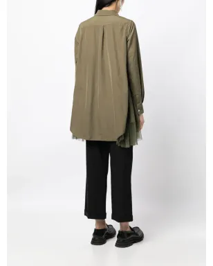 Comme Des Garçons Comme Des Garçons チュールパネル・アシンメトリックシャツ - グリーン - サムネイル4