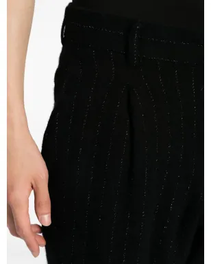 Comme des Garçons Homme Plus pinstripe-pattern cropped tailored trousers - Black - サムネイル5