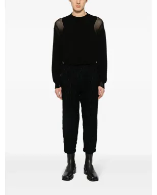 Comme des Garçons Homme Plus pinstripe-pattern cropped tailored trousers - Black - サムネイル2