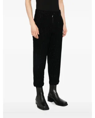 Comme des Garçons Homme Plus pinstripe-pattern cropped tailored trousers - Black - サムネイル3
