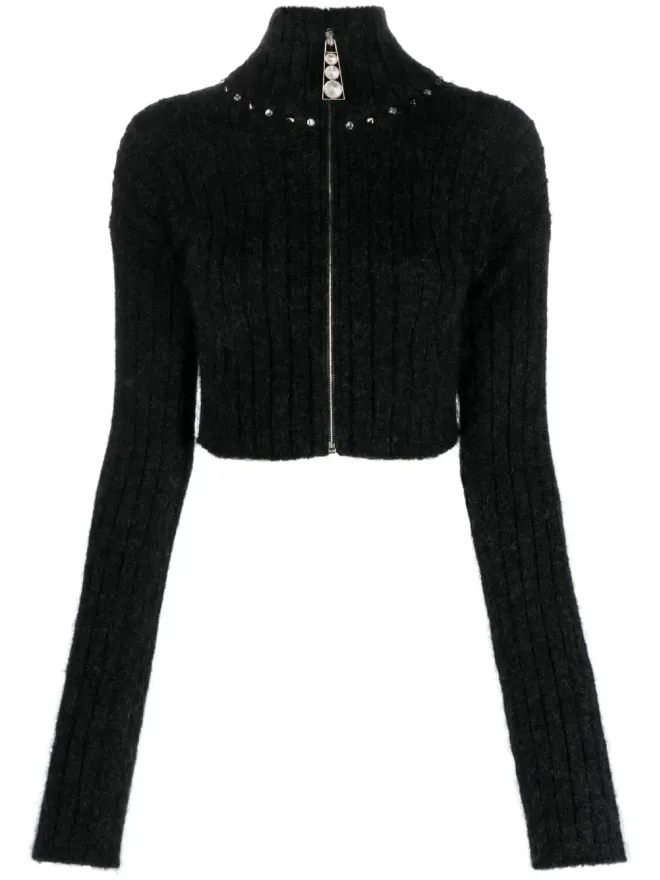 Alessandra Rich Alessandra Rich エンベリッシュドリブドニットカーディガンの商品画像