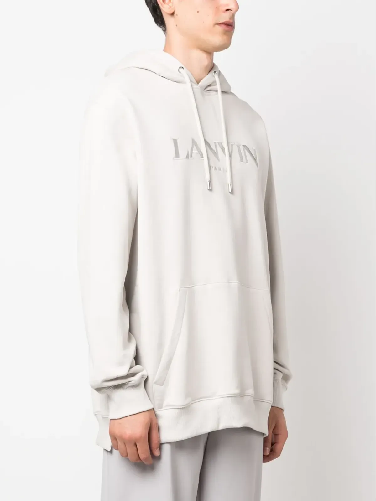 Lanvin ロゴ刺繍入りフリースフーディ - 画像3