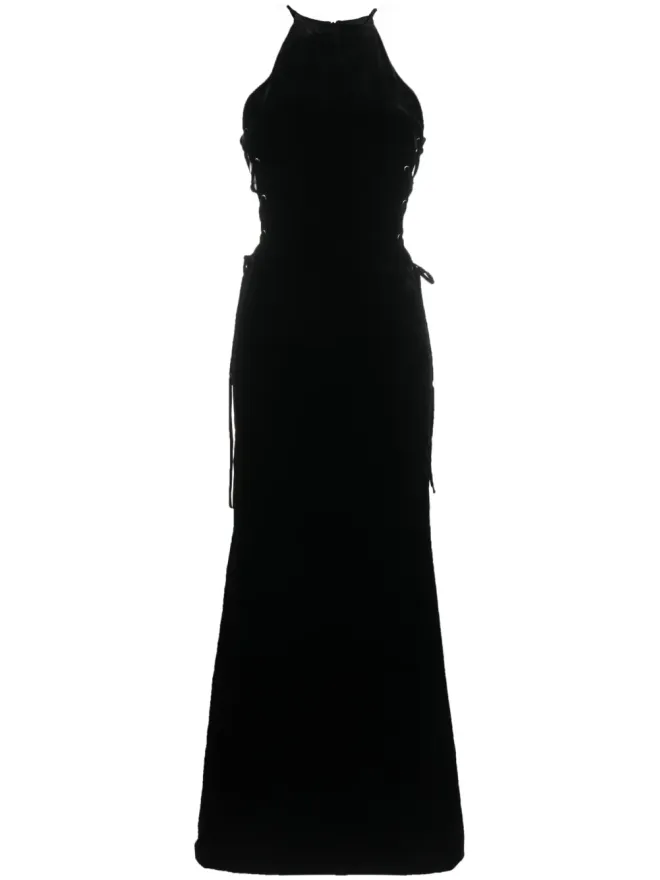 Alessandra Rich Alessandra Rich ラティス・レースアップ・ガウンの商品画像