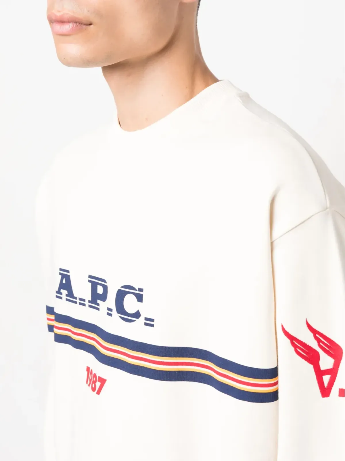 A.P.C. アダム ロゴプリント コットン スウェットシャツ - 画像5