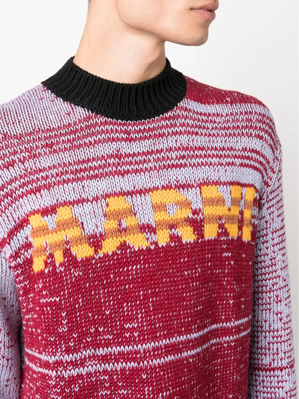 Marni インターシャ編み ロゴ ヴァージンウール セーター - 画像5