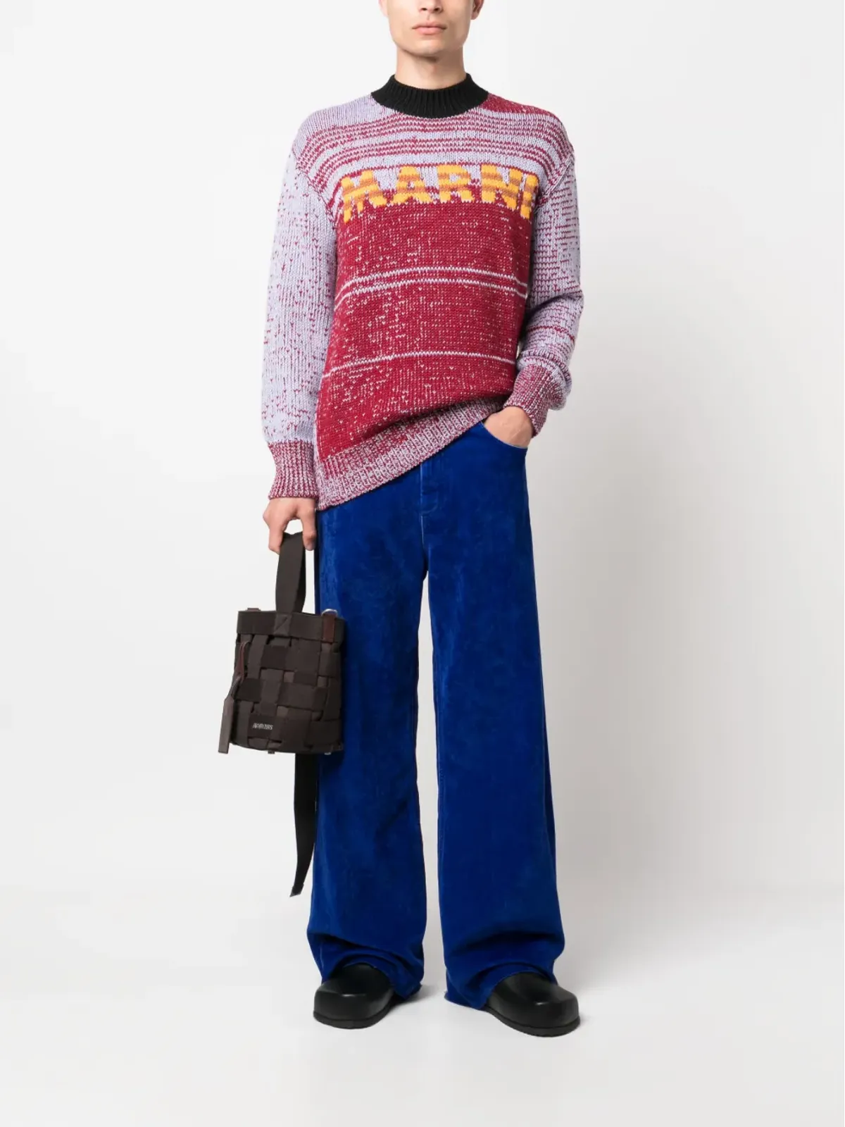 Marni インターシャ編み ロゴ ヴァージンウール セーター - 画像2