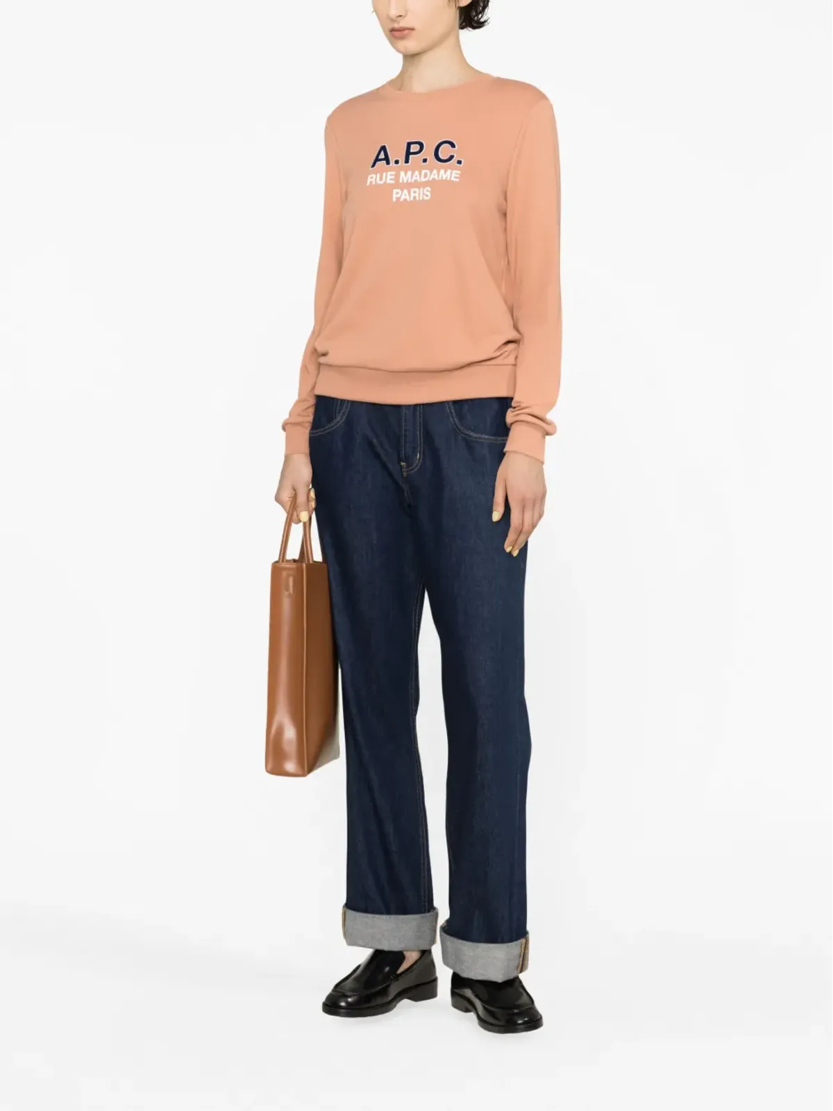 A.P.C. マダム ロゴプリント コットン スウェットシャツ - 画像2