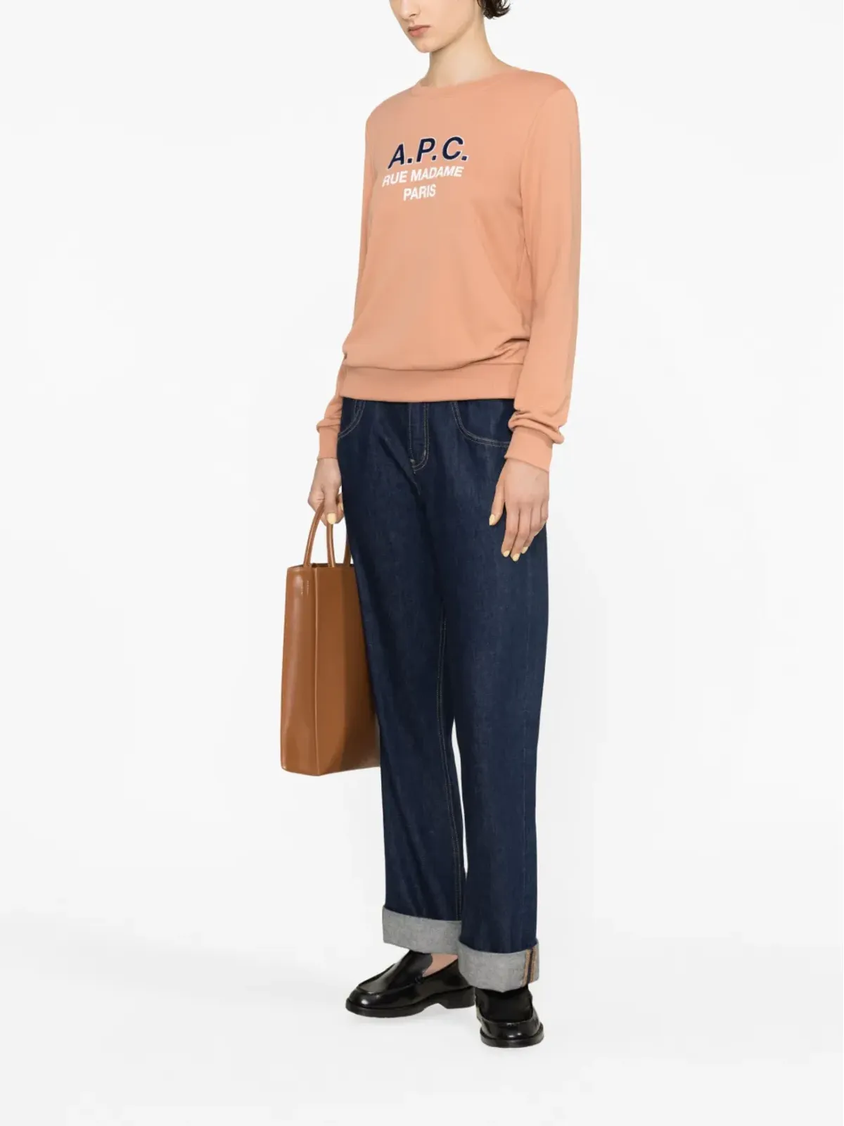 A.P.C. マダム ロゴプリント コットン スウェットシャツ - 画像4