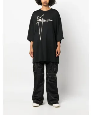 Rick Owens X Champion ロゴ刺繍 コットン Tシャツ - ブラック - サムネイル2