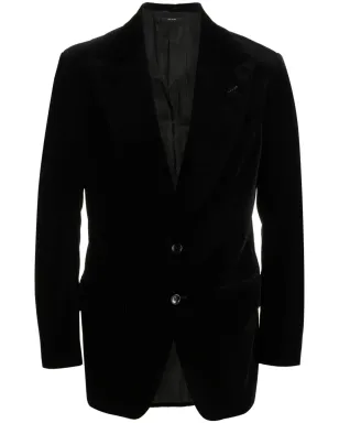 TOM FORD ベルベットのシングルブレストブレザー - サムネイル1