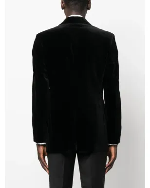 TOM FORD ベルベットのシングルブレストブレザー - サムネイル4