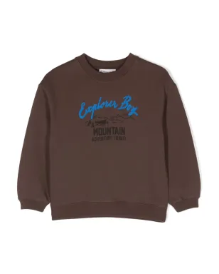 Bonpoint グラフィックプリント コットン スウェットシャツ - ブラウン - サムネイル1