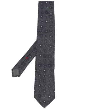 Brunello Cucinelli モチーフ刺繍シルクタイ - ブルー - サムネイル1