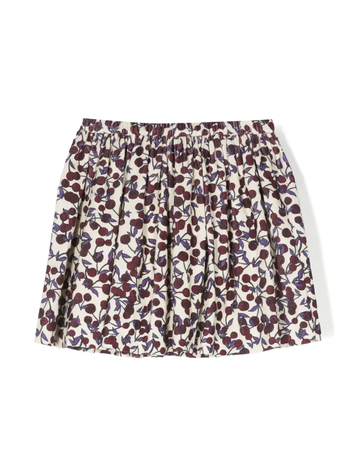 Bonpoint cherry-print corduroy pleated skirt - Neutrals - 画像2