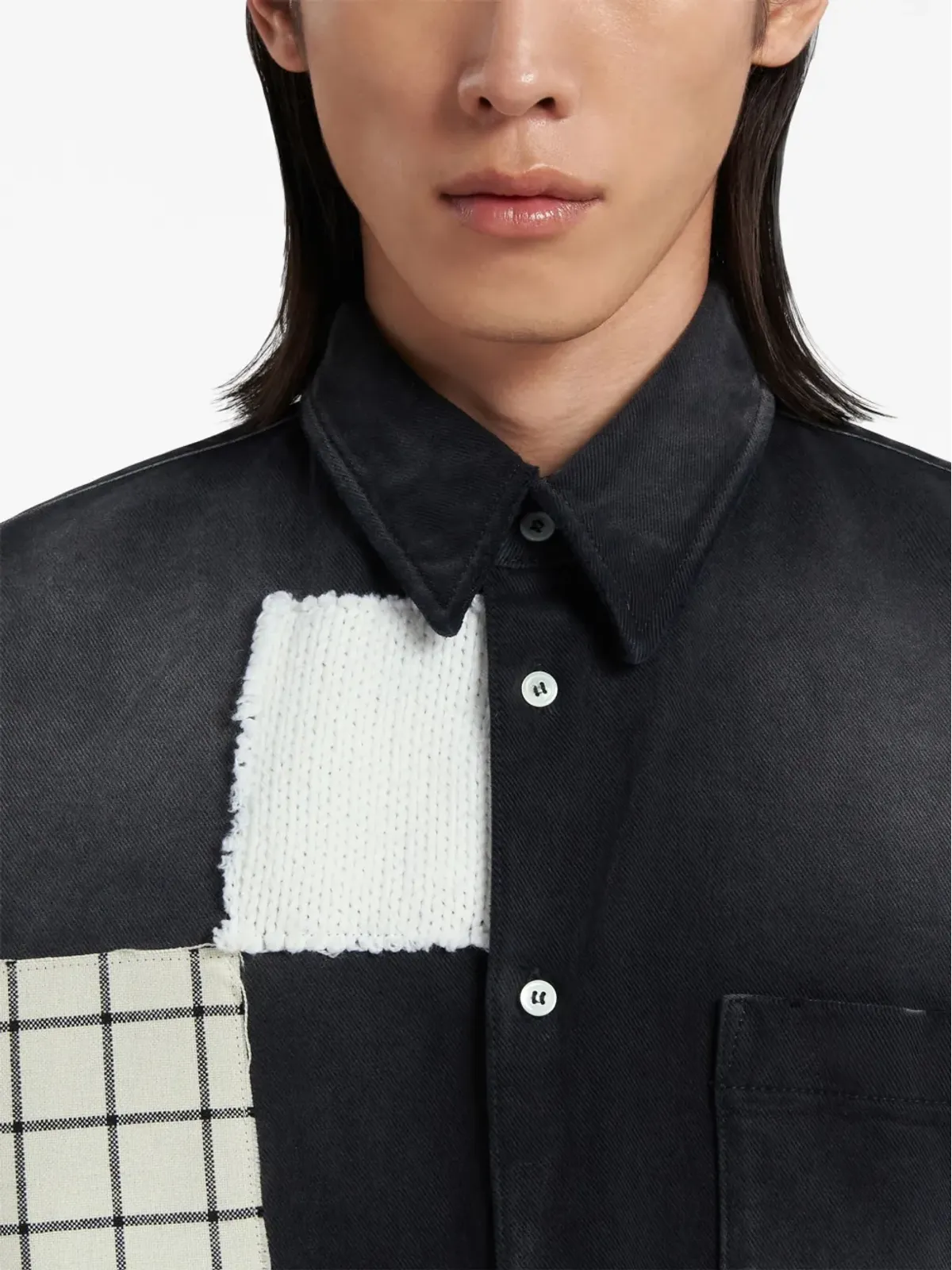 Marni パッチワークディテール デニムシャツ - 画像5