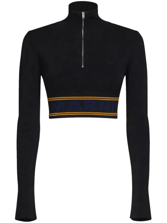 Marni Marni ロゴ入りアンダーバンド クロップドジャンパーの商品画像