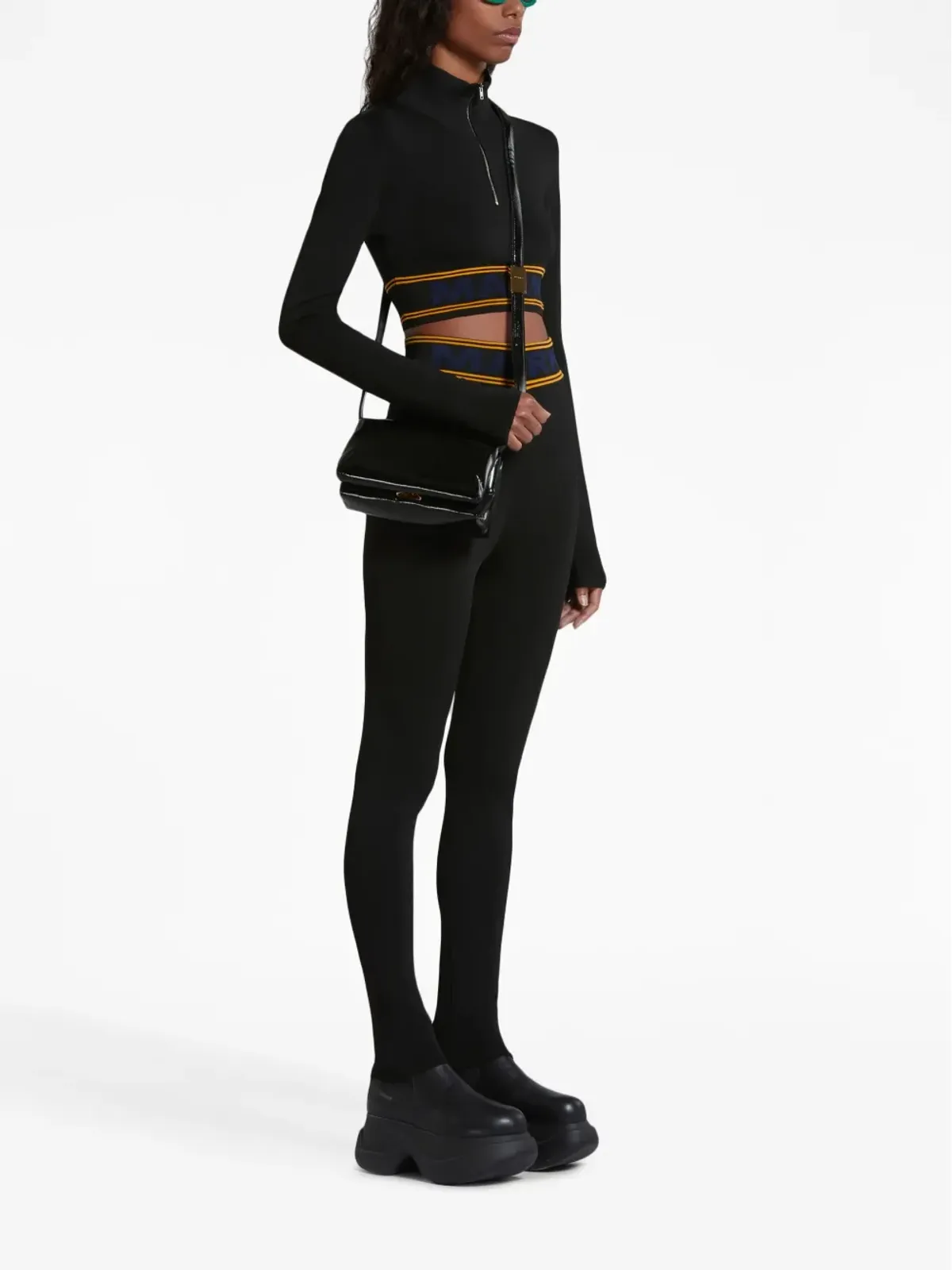 Marni ロゴ入りアンダーバンド クロップドジャンパー - 画像2