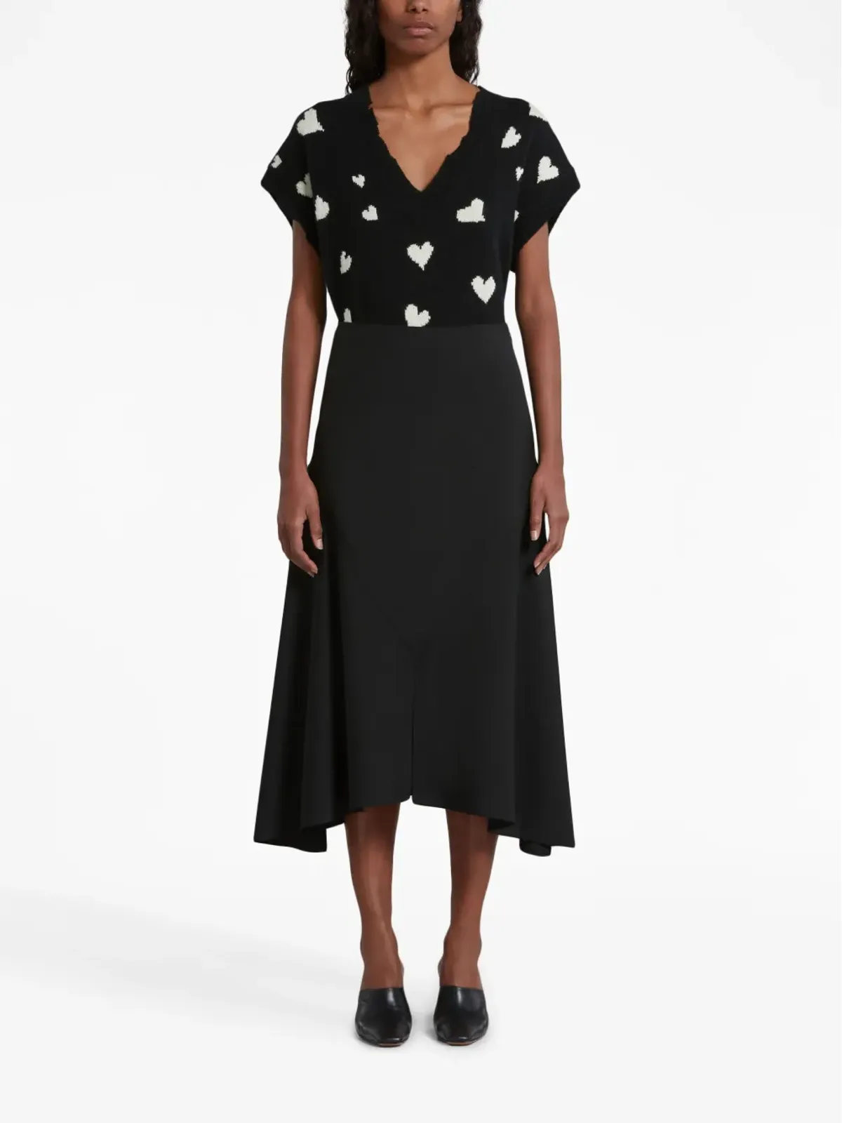 Marni アシンメトリック ウール ミディスカート - 画像3
