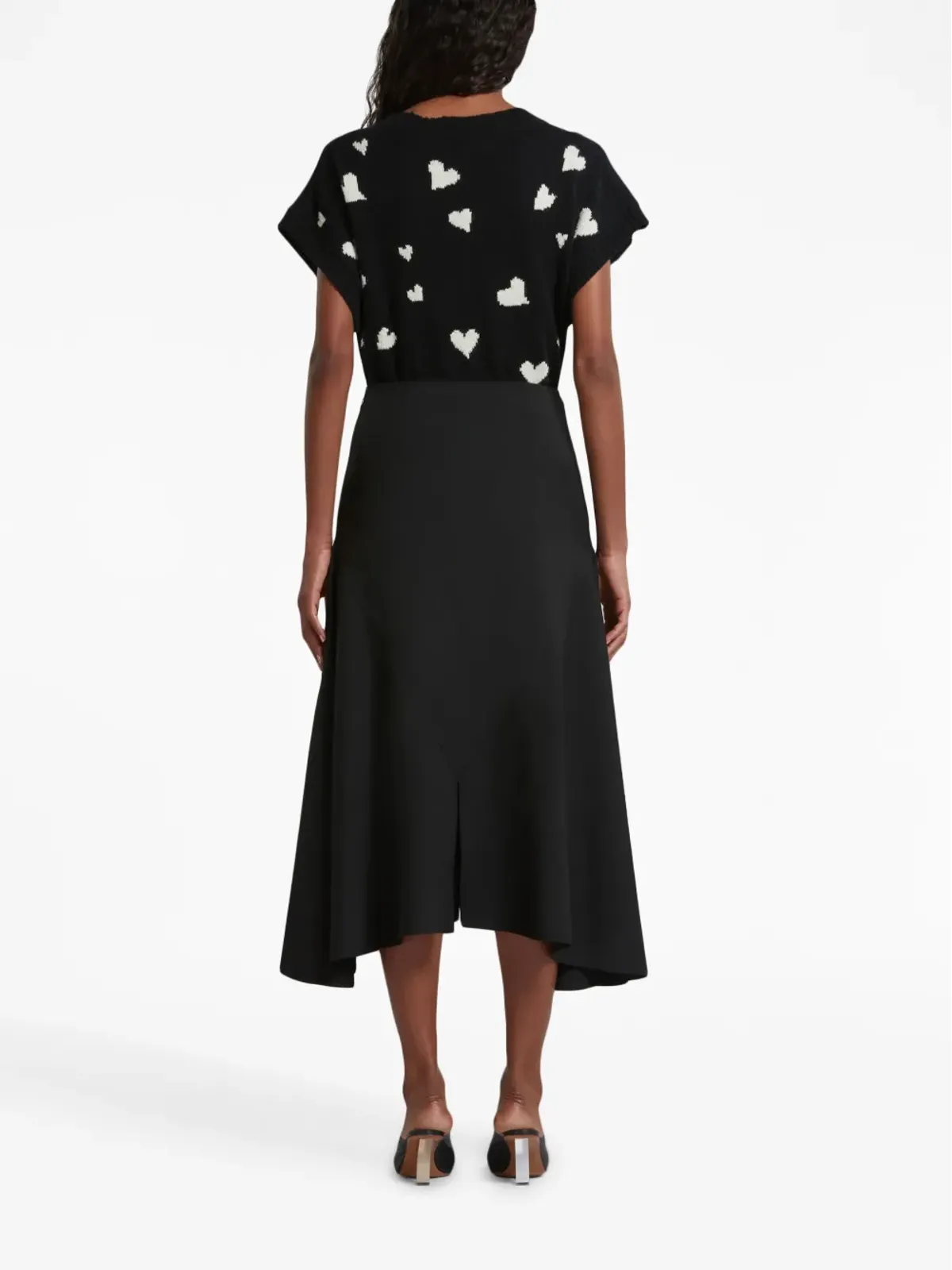 Marni アシンメトリック ウール ミディスカート - 画像4