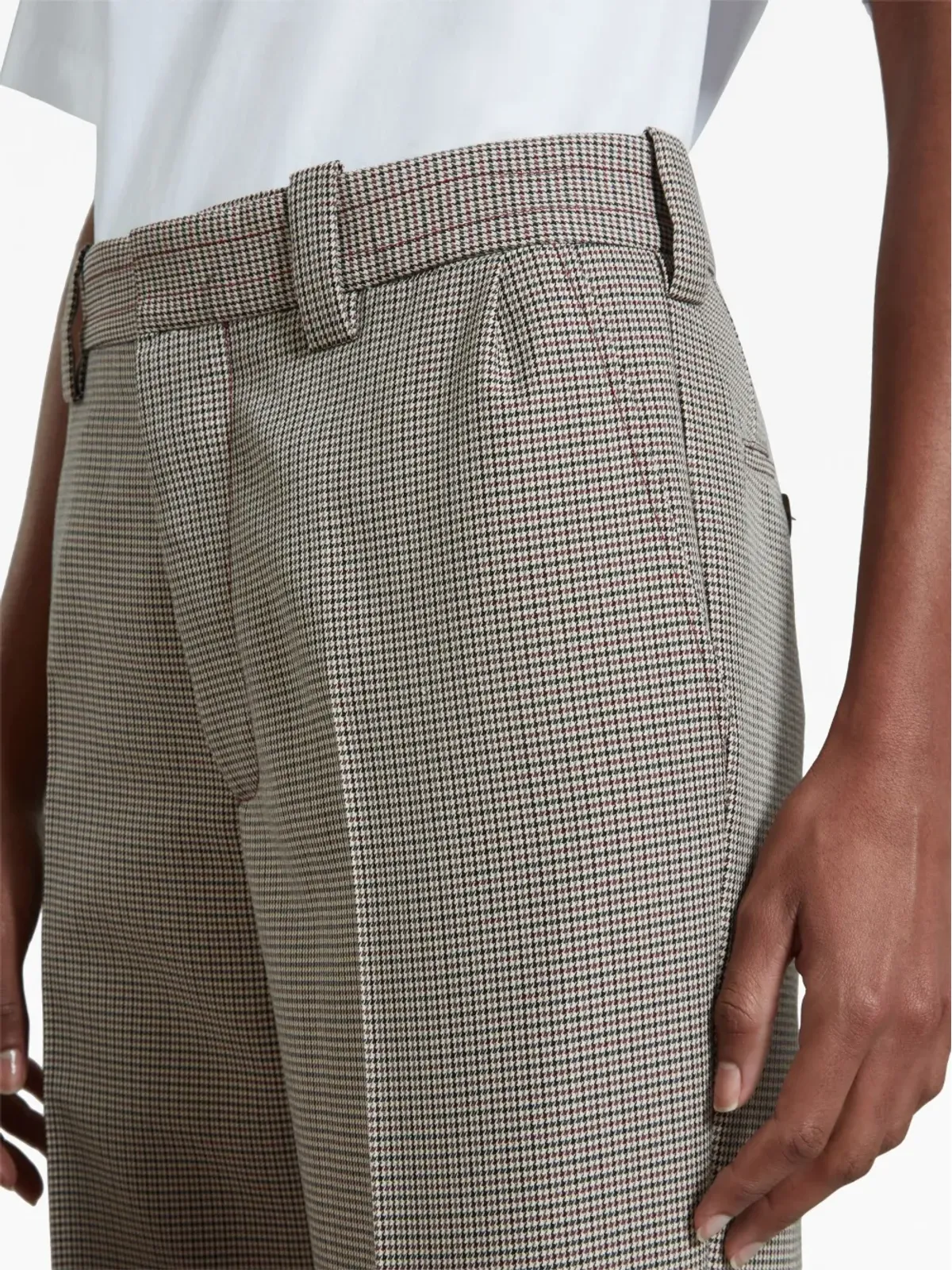 Marni ハウンドトゥース柄ストレートパンツ - 画像5