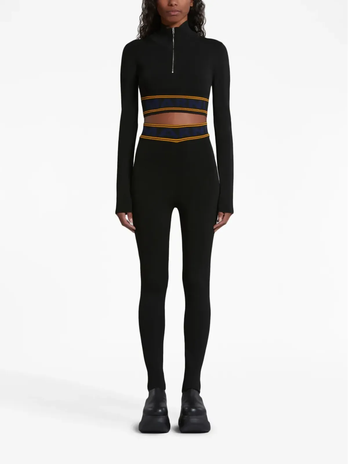Marni ハイウエスト ロゴウェストバンド レギンス - 画像3