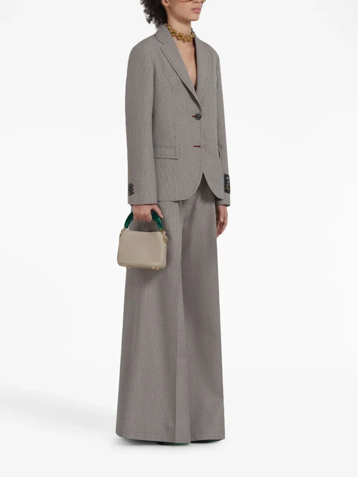 Marni ロゴ入りウエストバンド チェックパンツ - 画像2