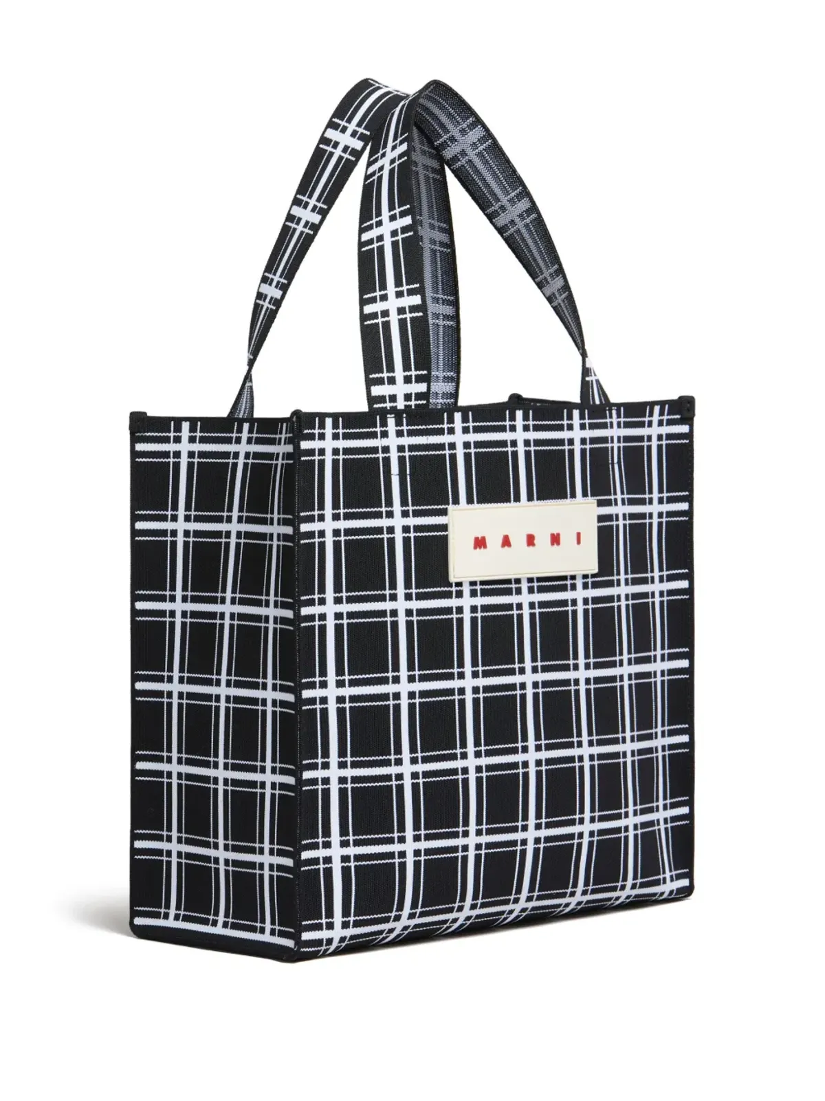 Marni ロゴアップリケ チェック柄 トートバッグ - 画像4